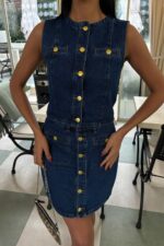 ΣΕΤ Manus Γιλέκο & Φούστα σε Τζιν Σκούρο