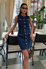 ΣΕΤ Manus Γιλέκο & Φούστα σε Τζιν Σκούρο