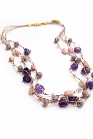 Βραχιόλι Precious Beads Triple - Μωβ