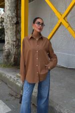 Πουκάμισο Albus Καφέ Oversized