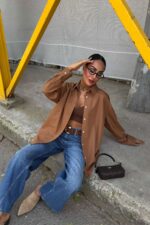 Πουκάμισο Albus Καφέ Oversized