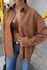 Πουκάμισο Albus Καφέ Oversized