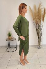 Σετ Laelia Φούστα Μπλούζα Λαδί - Image 2