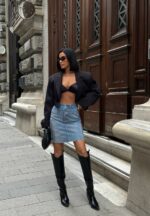 Τζιν φούστα Glow με στρας