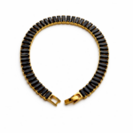 Επίχρυσο βραχιόλι με μαύρα ζιργκόν