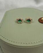 Σκουλαρίκια με σμαραγδί  πέτρες
