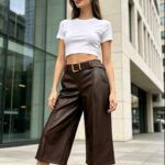 Παντελόνα Δερματίνη  Culottina Καφέ