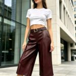 Παντελόνα Δερματίνη  Culottina Μπορντό