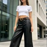 Παντελόνα Δερματίνη  Culottina Μαύρη